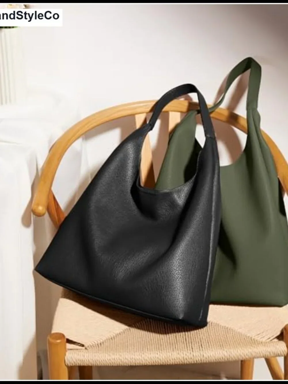 KALIDI Slouchy Hobo Bag Vegan Leather Shoulder Tote Weekender Everyday Purse